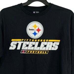 NFL Team‎ Apparel Pittsburg Steelers Football Mens Large Black LS T-Shirt